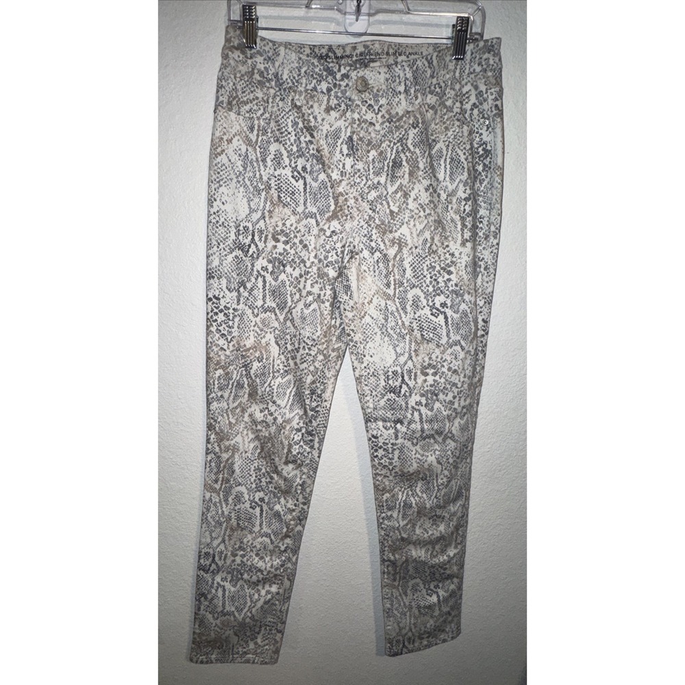 Chico's Women's Jeans size 2 Slimming Girlfriend Ankle Snake Python Print